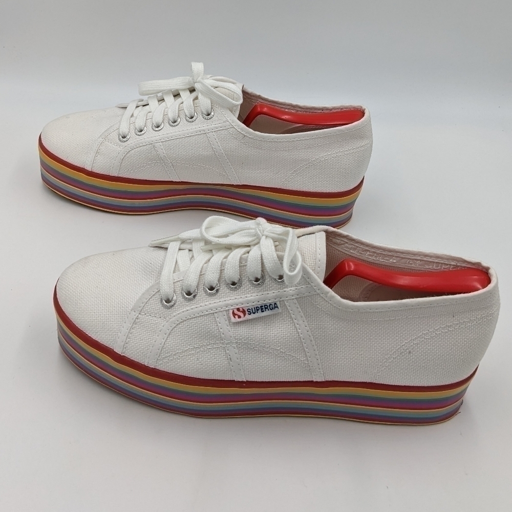 Superga Platform Rainbow Multi Color Sneaker Shoe… - image 2